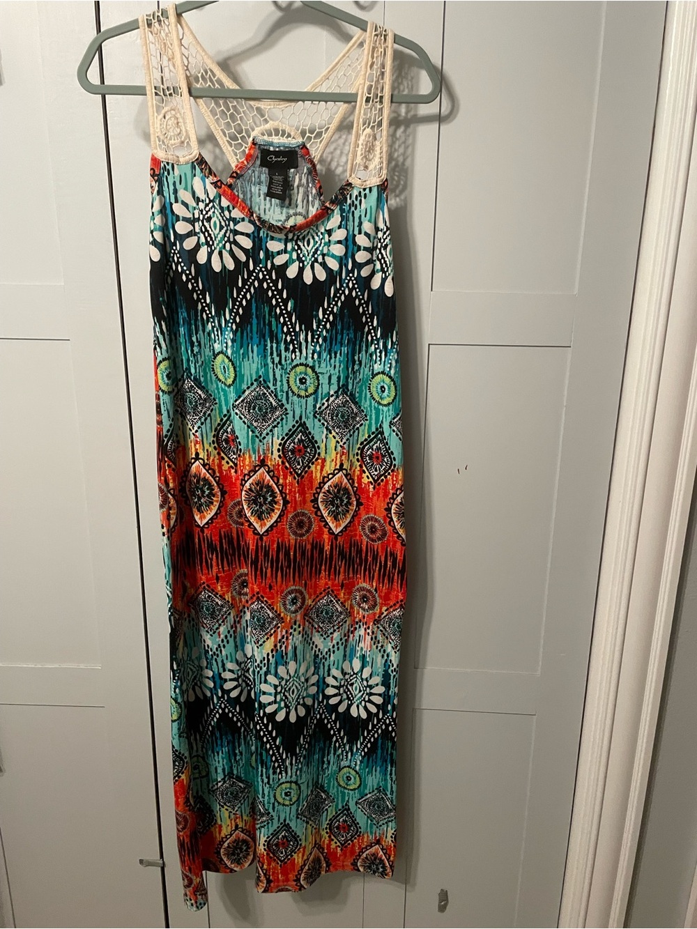 Chesley Multicolor Maxi Dress with Crochet Back